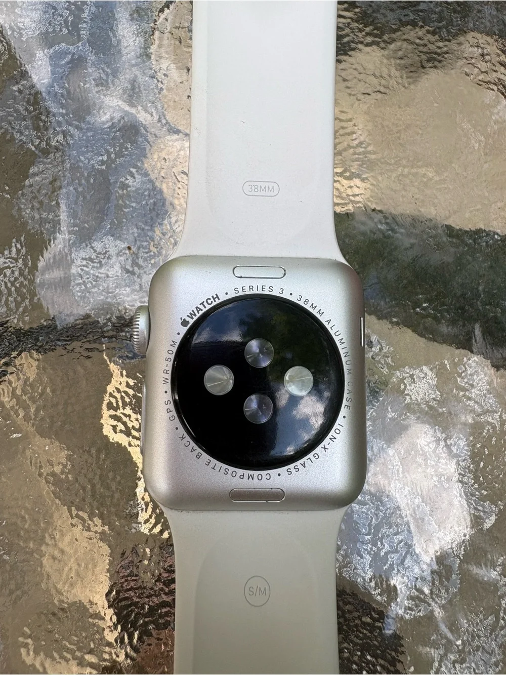 Apple Watch with White Sport Band and Black Display Series 3